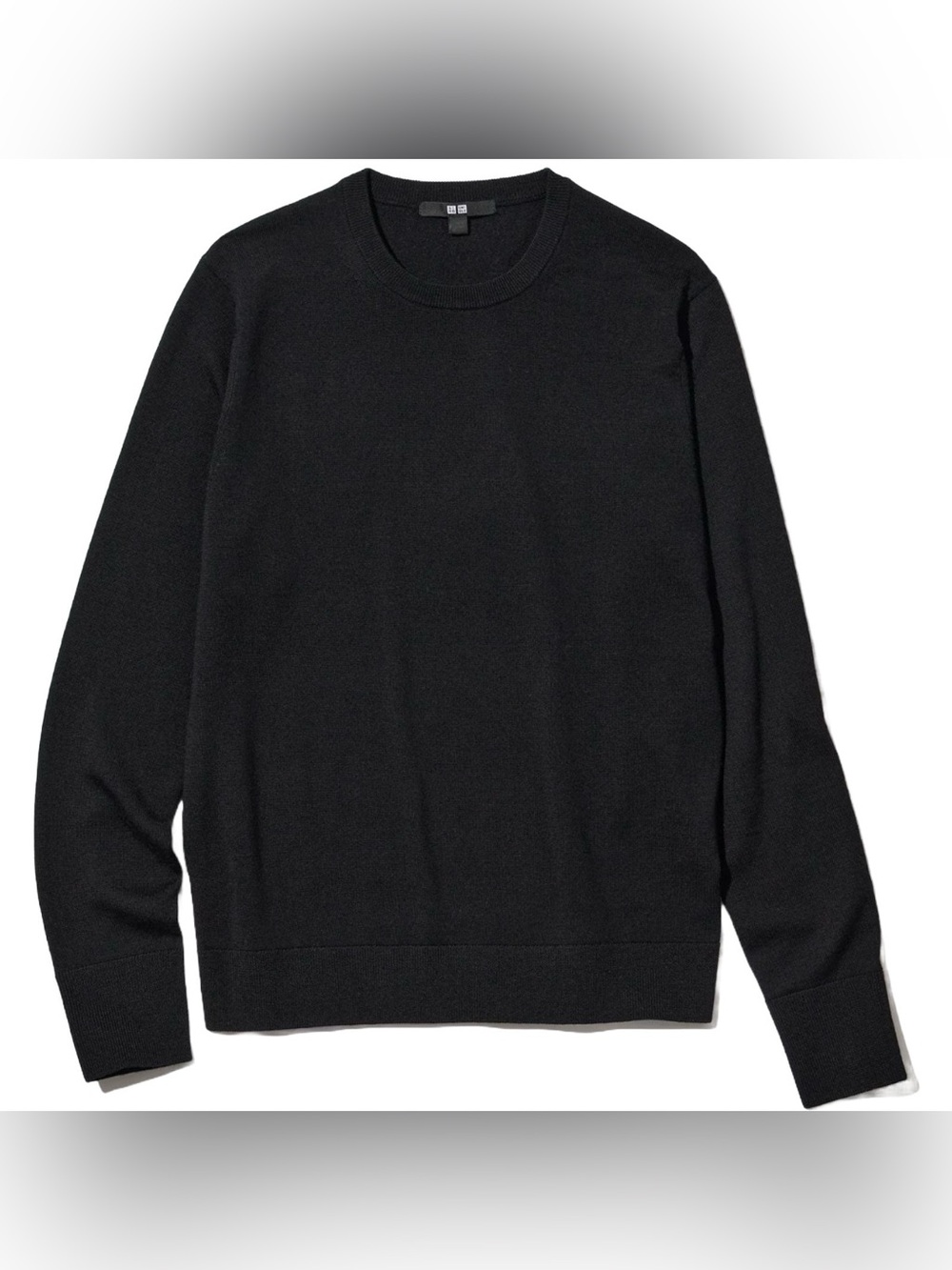 Uniqlo Black Merino Crew Neck Sweater